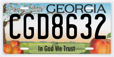 GA license plate CGD8632