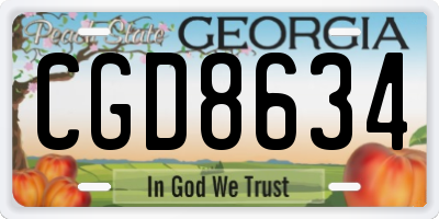 GA license plate CGD8634