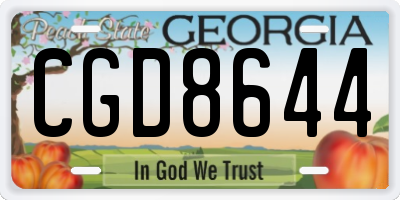 GA license plate CGD8644