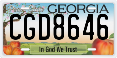 GA license plate CGD8646