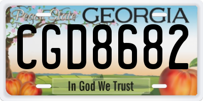 GA license plate CGD8682