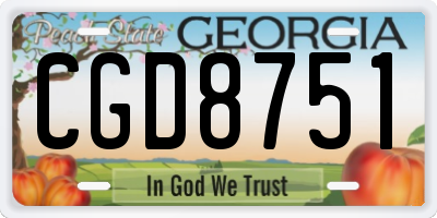 GA license plate CGD8751