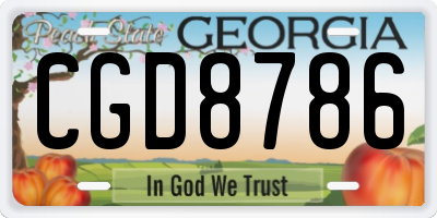 GA license plate CGD8786