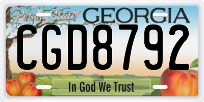 GA license plate CGD8792