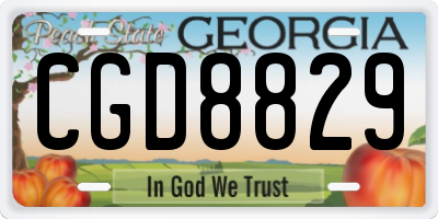 GA license plate CGD8829