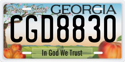 GA license plate CGD8830