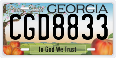 GA license plate CGD8833