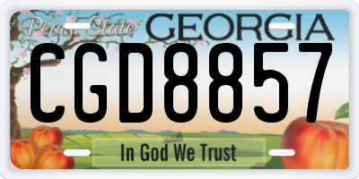 GA license plate CGD8857