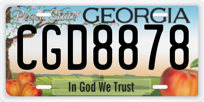 GA license plate CGD8878
