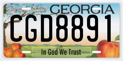 GA license plate CGD8891
