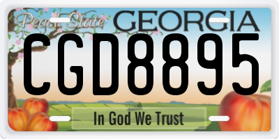 GA license plate CGD8895