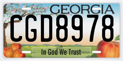 GA license plate CGD8978