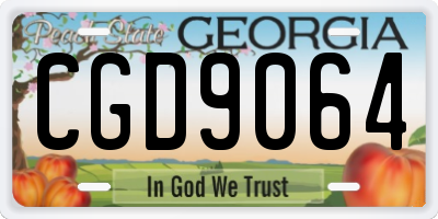 GA license plate CGD9064