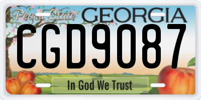 GA license plate CGD9087