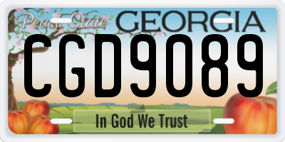 GA license plate CGD9089