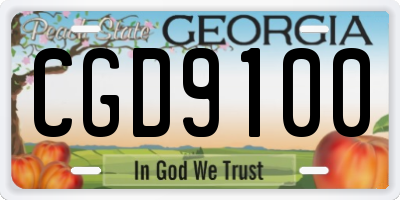 GA license plate CGD9100