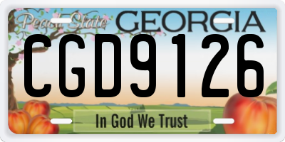 GA license plate CGD9126