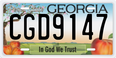 GA license plate CGD9147