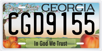 GA license plate CGD9155