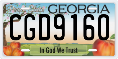 GA license plate CGD9160
