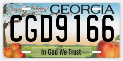 GA license plate CGD9166