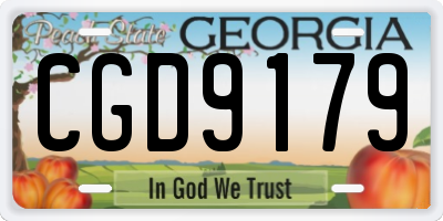 GA license plate CGD9179