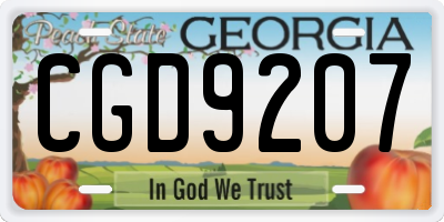 GA license plate CGD9207