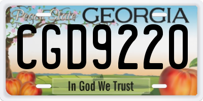 GA license plate CGD9220