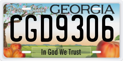 GA license plate CGD9306