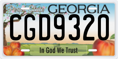 GA license plate CGD9320