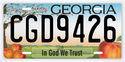 GA license plate CGD9426
