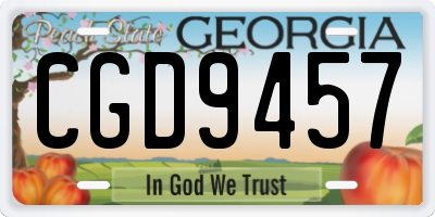 GA license plate CGD9457