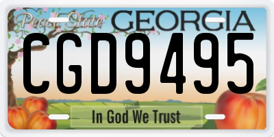GA license plate CGD9495