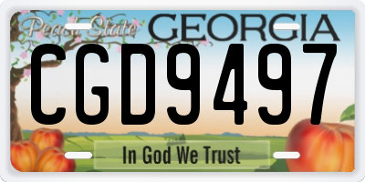 GA license plate CGD9497