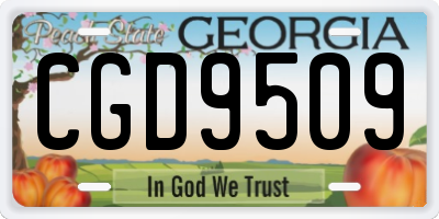 GA license plate CGD9509