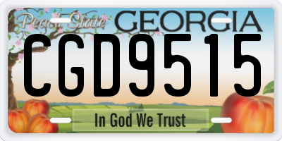 GA license plate CGD9515