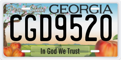 GA license plate CGD9520