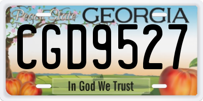 GA license plate CGD9527