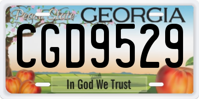 GA license plate CGD9529