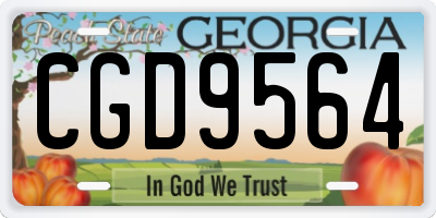 GA license plate CGD9564