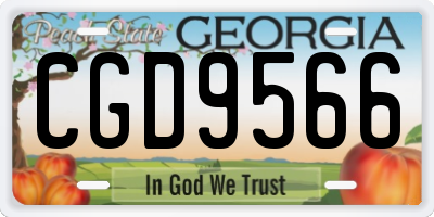 GA license plate CGD9566