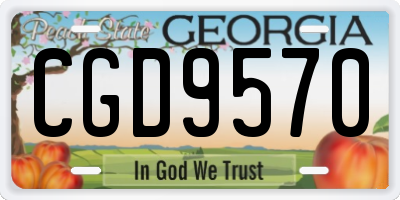 GA license plate CGD9570