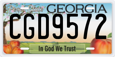 GA license plate CGD9572