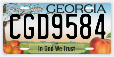 GA license plate CGD9584