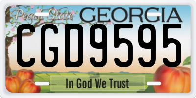 GA license plate CGD9595