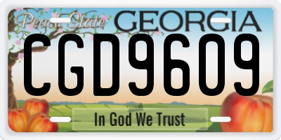GA license plate CGD9609