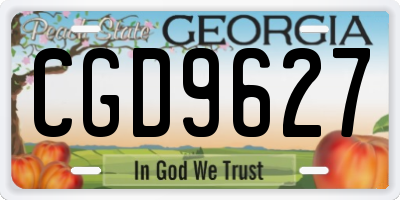 GA license plate CGD9627
