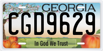 GA license plate CGD9629