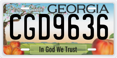 GA license plate CGD9636