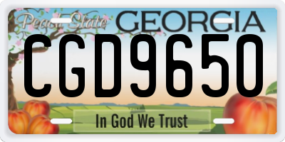 GA license plate CGD9650